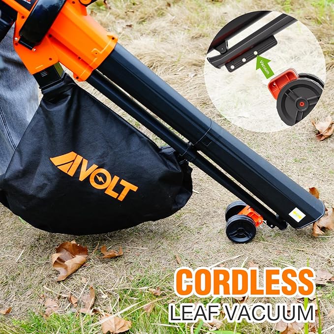 AIVOLT 40V Cordless Leaf Blower Vacuum Mulcher, with 40L Collection Bag, 2x4.0Ah Batteries & Charger, 160 MPH Air Speed, 3-in-1 Yard Tool for Lawn Care, Patio Cleaning