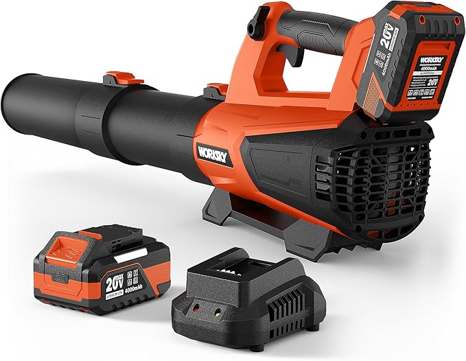 Leaf Blower Cordless Compatible with Dewalt 20V Max Battery, with 2 x 4.0Ah Batteries & Charger, Electric Leaf Blower Up to 160MPH 580CFM, Blowers for Lawn Care
