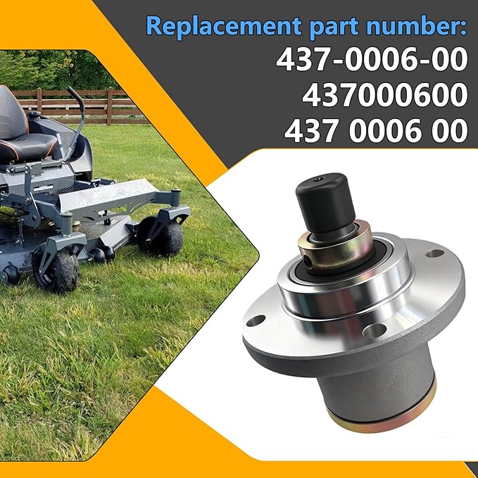 437-0006-00 Lawn Mower Deck Spindle Assembly Replacement for Spartan Mowers RZ 2017-2022, RZ Tuff Torq 2019, RZ Pro 2019-2022, RZ HD 2020-2022, Replace# 437000600 437 0006 00