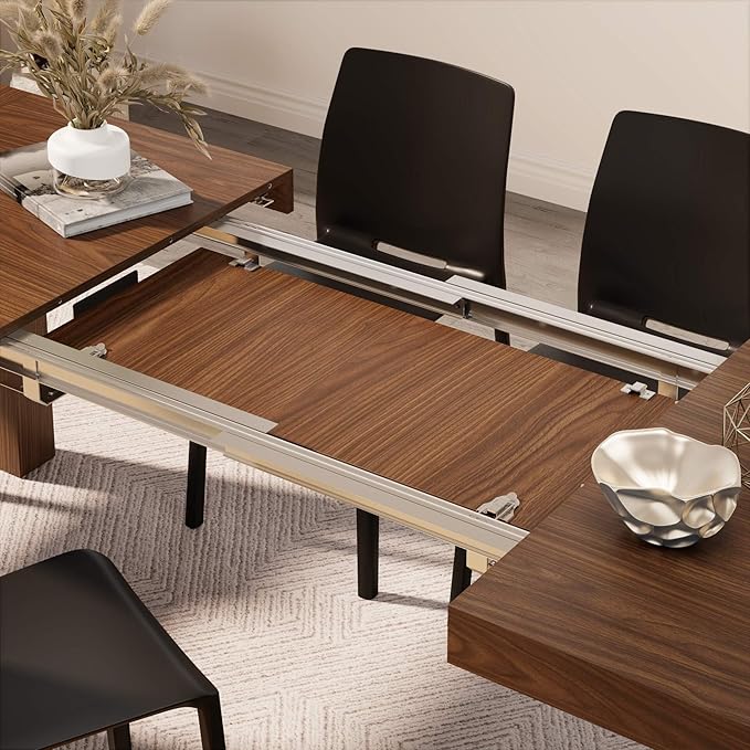 Mobili Fiver, Iacopo Extendable Dining Table, 55.1(86.6) x35.4 in, Walnut, Made in Italy