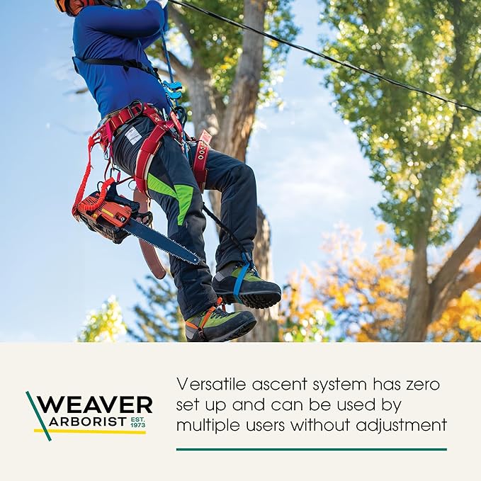 Weaver Arborist Nylon Foot Ascender Tree Climbing Sling, Regular, HAAS Velox Rope Ascender System, Zero Setup, Durable Arborist Gear (Black/Blue)