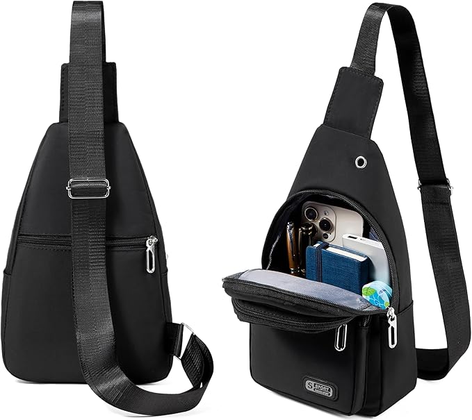 Small Sling Backpack Crossbody Bags for Men Women, Sling Bag Chest Daypack Cross Body Bag Fanny Pack for Outdoors Hiking Traveling