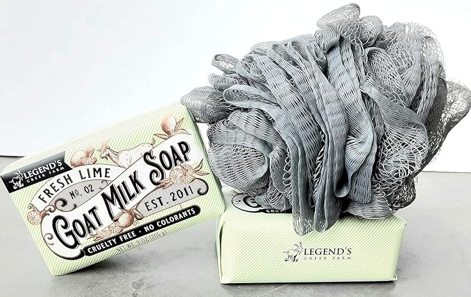 Legend's Creek Farm Goat Milk Soap - Triple Milled Moisturizing Bar for Hands and Body - 9 Oz Creamy Lather, Nourishing, Natural Soap for Sensitive Skin (Fresh Lime, Pack of 4)