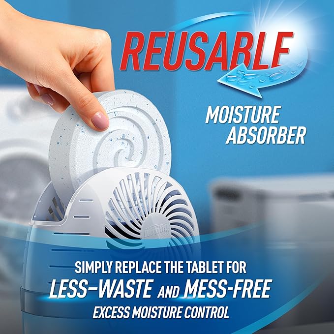 DampRid Moisture Absorber Drop-in Tablet Refill Pack, Fragrance Free, 15.8 oz., 4 Pack, Attract and Trap Excess Moisture and Eliminate Musty Odors for Cleaner, Fresher Air