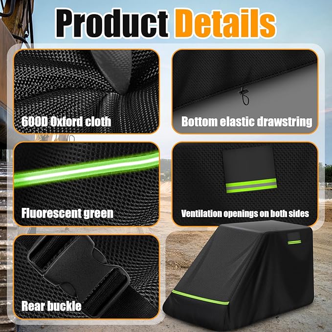 Skid Steer Loader Cover, Suitable for Bobcat Z2/650, Kubota SSV/SVL65/75, 600D Oxford Cloth Loader Cover, Waterproof, Windproof, UV Resistant