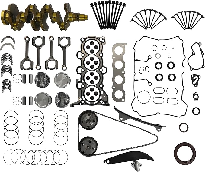 G4NA 2.0L Engine Overhaul Rebuild Kit W/Crankshaft Rods Pistons Timing Chain Kit Head Gasket Set Fit For Hyundai Elantra Tucson Kia Soul Forte 2014-2019 23110-2E501,623V6-2EH00