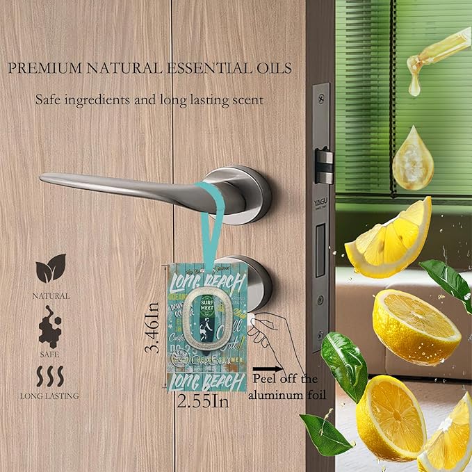 Car Air Freshener Hanging Car Fresheners Long Lasting CAR Air Fresheners Odor Eliminator, Essential Oil Fragrance for Home or Auto for Women Men Gifts Ideas (6 Packs, Cool Beach)