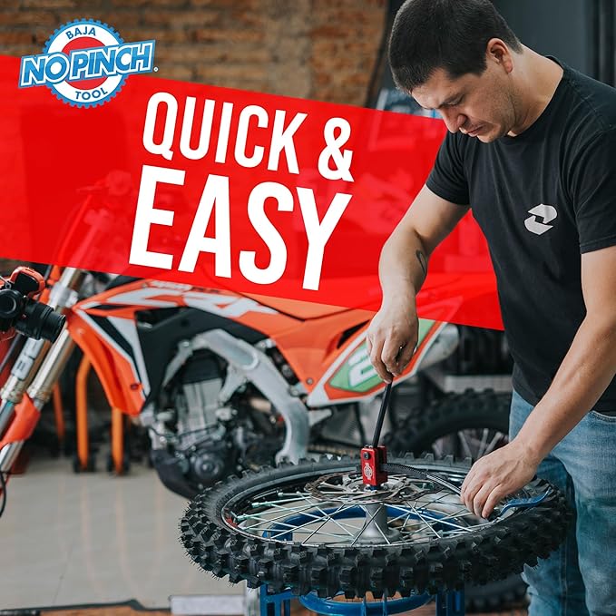 Baja No Pinch Ultimate Bundle - Dirt Bike Tire Changing Tools for Enduro and Motocross - Compact Dirt Bike Tire Changer for 16" to 21" Wheels - Ideal for Quick & Easy Mount - Includes the Ultimate Kit