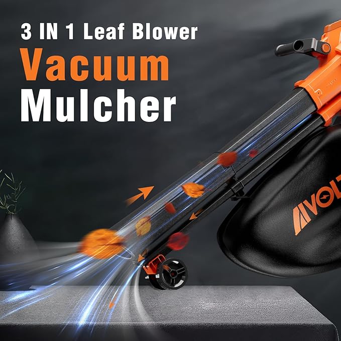 AIVOLT 40V Cordless Leaf Blower Vacuum Mulcher, with 40L Collection Bag, 2x4.0Ah Batteries & Charger, 160 MPH Air Speed, 3-in-1 Yard Tool for Lawn Care, Patio Cleaning