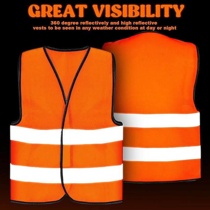 Zhanmai Kids Safety Vest Bulk High Visibility Reflective Construction Vest with Strips Neon for Traffic Child Outdoor