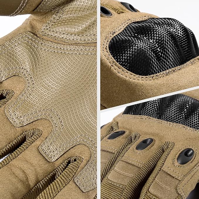 Motorcycle Tactical Gloves for Men - Touchscreen, Hard Shell & Palm Padding for Airsoft Paintball Hunting Hiking Camping Climbing Sports Cycling Gloves