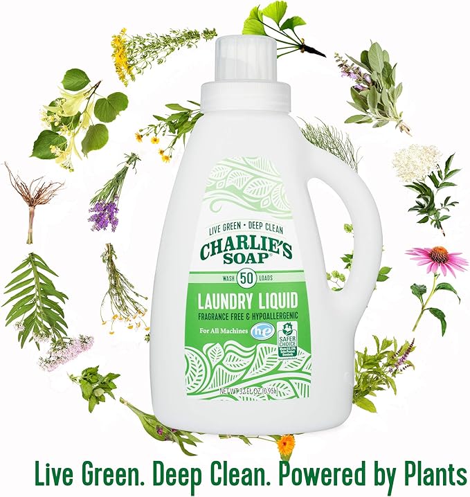 Charlie's Soap - Fragrance Free Laundry Liquid - 50 Loads (One 50-Load Bottle, 50 Total Loads)