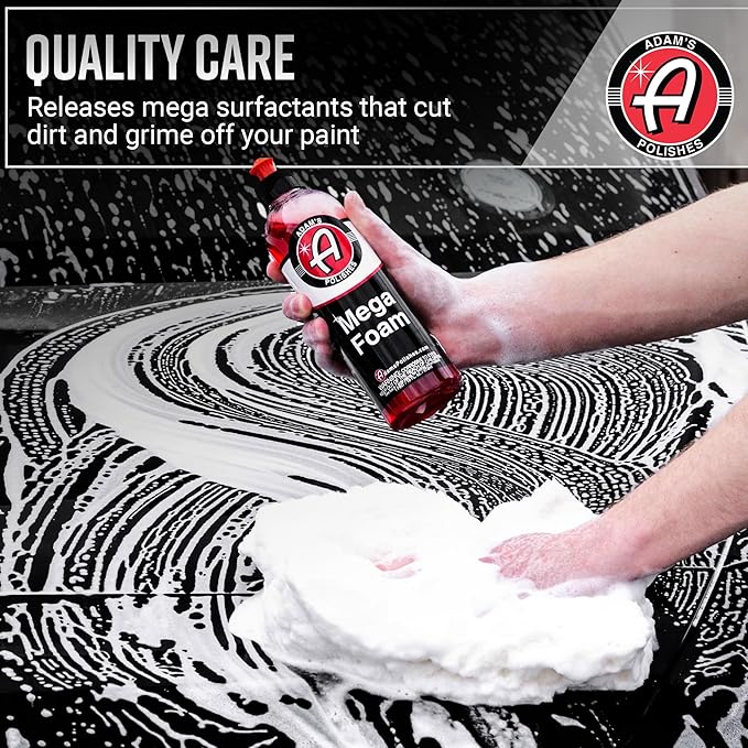 Adam’s Mega Foam Car Wash Soap (Gallon) – pH Neutral, Ultra Concentrated for Foam Cannon, Foaming Spray Gun, or Bucket – Safe for Wax, Sealants & Ceramic Coating – High Suds Car Cleaner
