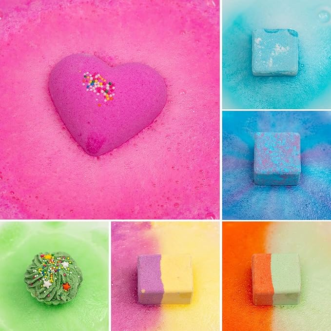Bath Bombs,10 Natural Bath Bomb Gift Set, Organic Bubble Bath Bombs, Shea Butter Dry Skin Moisturize, Fizzy Spa Bath for Her Mom Women Kids Girls Girlfriend, Mothers Day Birthday