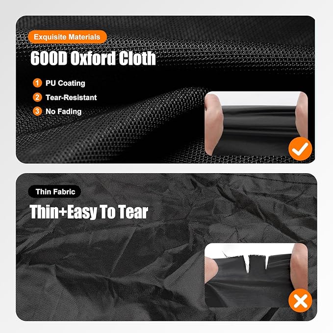 Waterproof Heavy Duty Half Tractor Cover 600D Oxford – Fits John Deere, Kubota, Mahindra, New Holland, Bobcat Tractors All Weather Protection, 76"L x 24"W x 22"H(Packaging Varies – Product Unchanged)