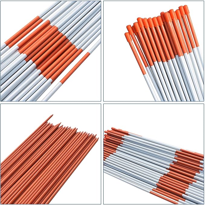 72" Inch Snow Stakes Driveway Markers 1/4 Inch Orange Plow Stakes Without Reflective Tape for Driveway Mark Snow Plow Parking Lots 100pcs