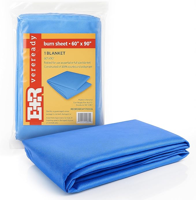 Ever Ready First Aid Sterile Burn Sheet Blanket – 60”x 90”