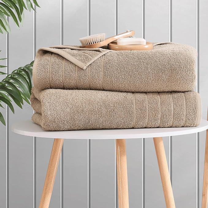 Casa Platino Oversized Bath Sheet Towels, 4 Pack Bath Sheet(36"x 72"), 100% Ring Spun Cotton Bath Sheets, Lightweight Bath Sheet Set, Quick Dry Bath Sheets, Soft Bath Sheet Towel - Tawny Brown