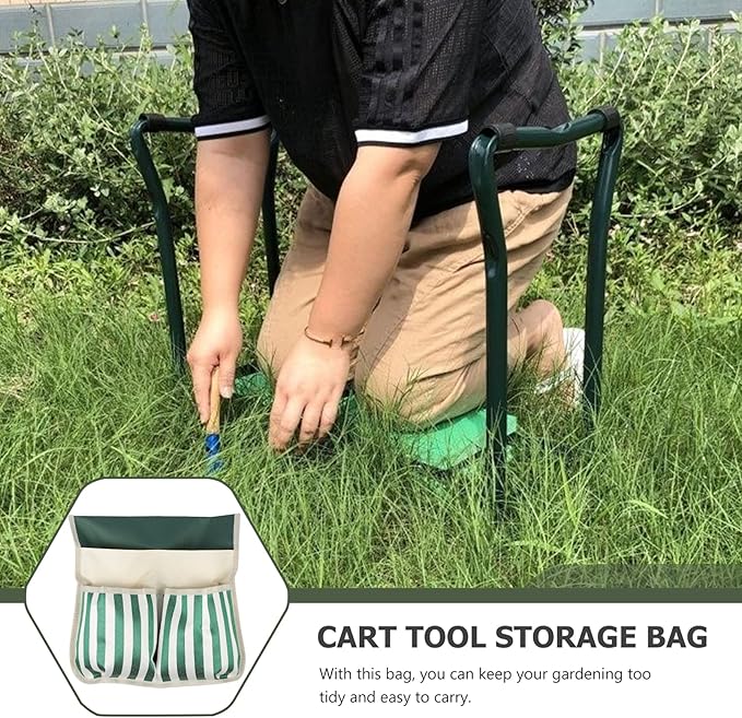 DOITOOL Garden Kneeler Bag Durable Tool Pouch with Ample Storage for Gardening Enthusiasts Easy to Carry and Hang Trolley
