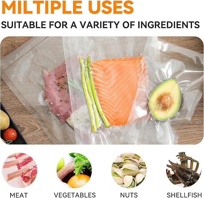 Wevac Vacuum Sealer Bags – 50 Count (6″×10″), Heavy-Duty BPA-Free Food Storage Bags, Puncture-Resistant, Freezer & Sous Vide Safe, Compatible with All Vacuum Sealers