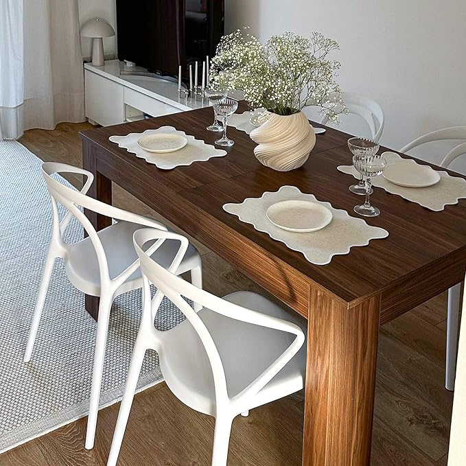 Mobili Fiver, Easy, Extendable Dining Table, 55.1(86.6) x35.4 in, Walnut, Made in Italy