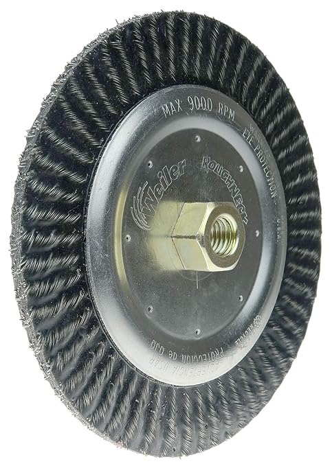 Weiler 35600 6-7/8" Polyflex Encapculated Stringer Bead Wheel, 0.20" Steel Fill, 5/8"-11 UNC, Made in the USA (Pack of 10)