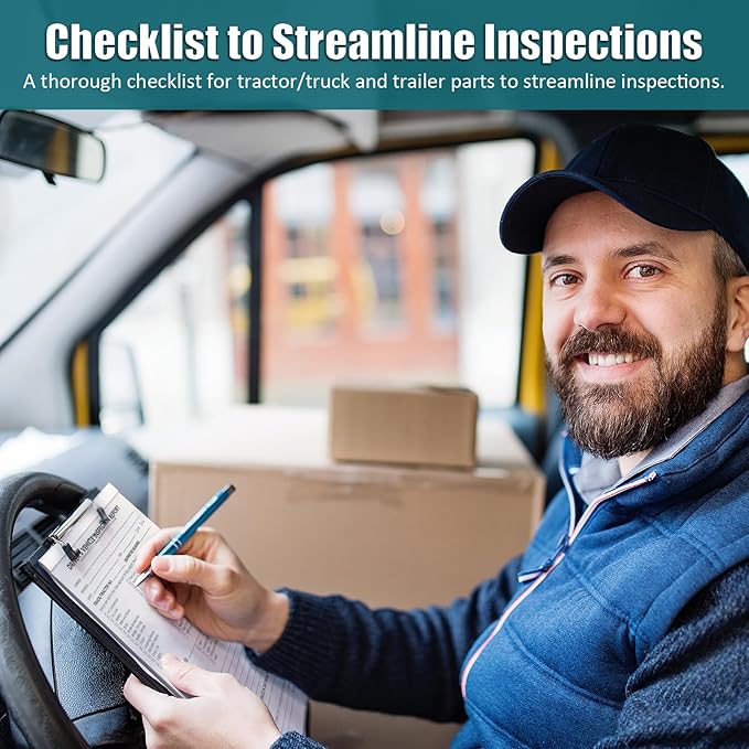 Detailed Driver's Vehicle Inspection Report, 5 Pack, Daily Pre Trip Inspection Book for Trucker, 2-Ply Carbonless, 35 Sets of Forms per DVIR Log Book for Truck Drivers, 8.5" x 5.5"