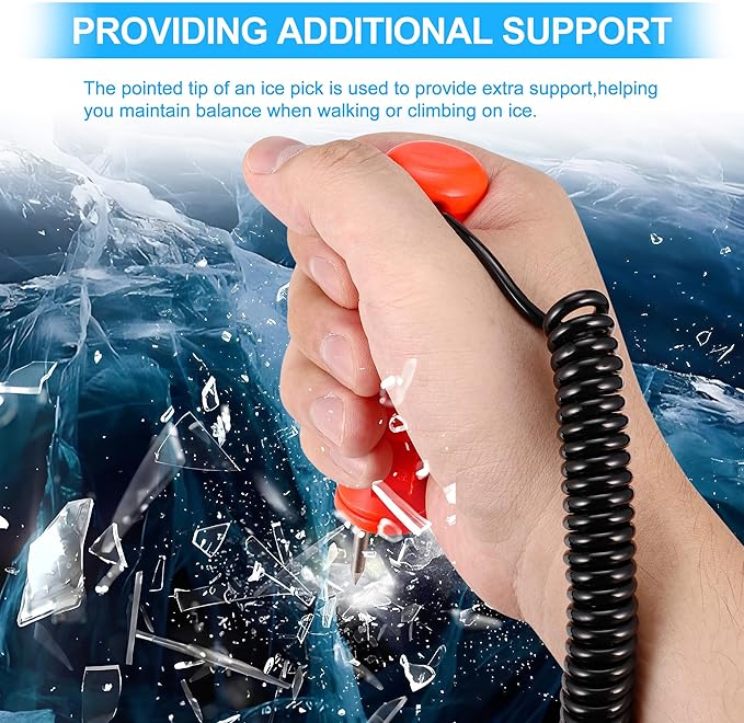 CozyCabin Ice Fishing Safety Picks Kit with Whistle Ice Fishing Accessories for Ice Fishing, Ice Skating, Ice Safety Spikes