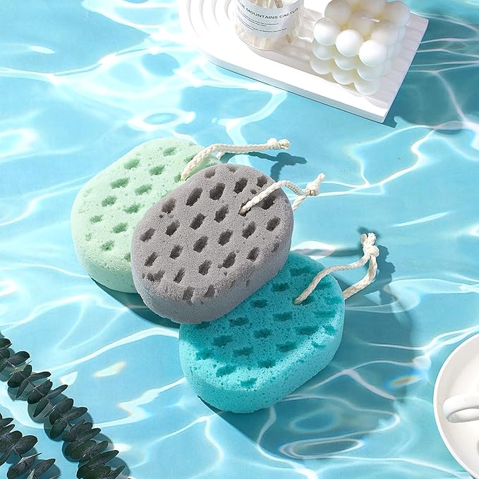 Boao 5 Pieces Soft Bath Sponge Shower Natural Gentle Soothing Body Fiber Exfoliating Shower Sponge Wash Bouquet for Women Men, Random Color (Vivid Color)