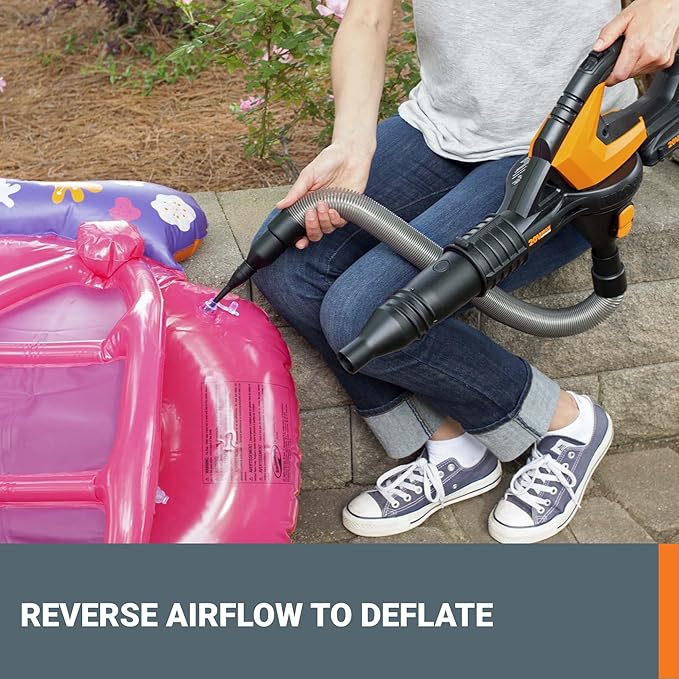 WORX WG545.1 20V Cordless Leaf Blower, Electric Blowers for Lawn Care with 120 MPH & 3.5 Lbs, Long Nozzle Design for Narrow Spaces with Cleaning Attachments, Battery & Charger Included