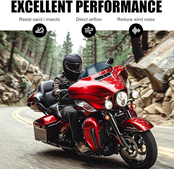JMTBNO Smoke 4.5" Motorcycle Wave Windshield Windscreen Compatible for 2014-2024 Harley Davidson Touring Street Glide/Electra Glide/Ultra Limited/Tri Glide FLHT FLHX FLHXS FLHTK