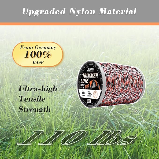 Cluparis 5-Pound Super Heavy Duty Trimmer Line .095-Inch-by-1683-ft Twist Pro Trimmer Line Spool 3-Component Tri-Extrusion Weed Eater String with Super Line Cutter