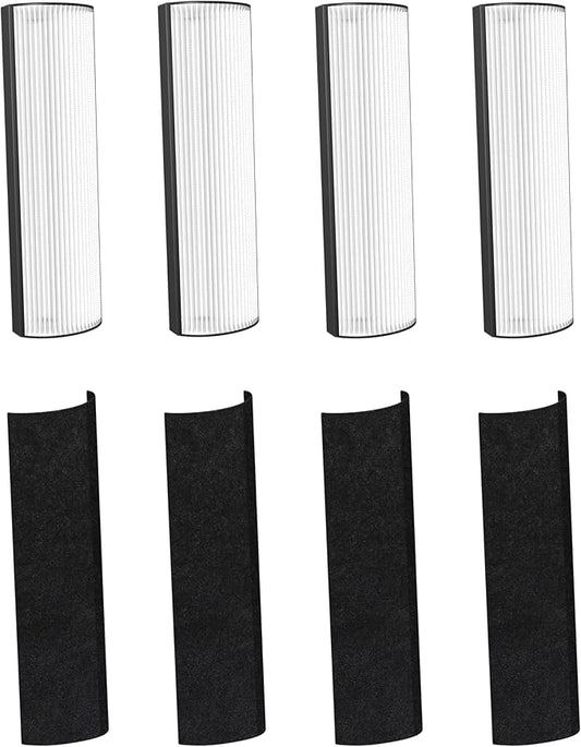 Nispira 2-in-1 True HEPA Replacement Filter PETWRFIL For Pure Enrichment PureZone Elite 4-IN-1 Tower Air Purifier PEAIRTWR (HEPA + 1-PreFilter, 4 PK)
