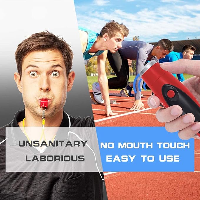 Electronic Whistle for Coaches, Handheld Lound Electric Whistle with Lanyard and Three Tone for Volleyball, Soccer Referee, P.E. Teacher, Police,Outdoor Camping, Self Defense Emergency