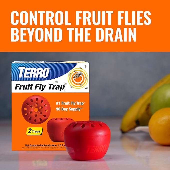 TERRO Drain Insect Killer - T590 Drain Fly Killer Spray - Foam Treatment for Fruit Flies, House Flies, and Cockroaches