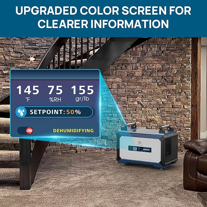 ARGENDON Crawl Spaces Dehumidifier with Pump and Drain Hose, 145 Pint Commercial Dehumidifier for Basement, Large Spaces, Auto Defrost, Compact, 5 Years Limited Warranty