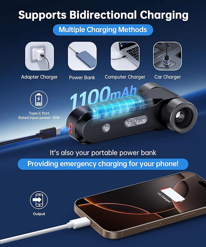 Compressed Air Duster,150000RPM Metal Electric Air Blower with LED Light and Stepless Speed,USB Rechargeable Mini Portable Cordless Air Blower with Magnetic Nozzle for Computer,Keyboard,House and Car