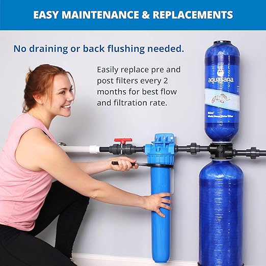 Aquasana Whole House Well Water Filter | 500K Gallons | UV, Carbon & KDF | Salt-Free Softener Alternative | Install Kit | Tackles up to 99.99% Chlorine, Bacteria, Viruses & Scale | EQ-WELL-UV-PRO-AST