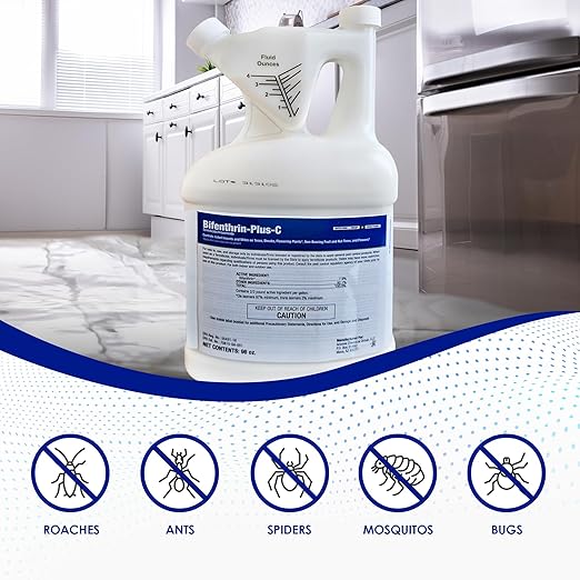 Bifenthrin-Plus-C Insecticide (96 oz) - Roach Killer Indoor Infestation, Termite Treatment, Ant Control & Wasp Spray - Home Pest Control, Residential, Commercial, and Industrial Use