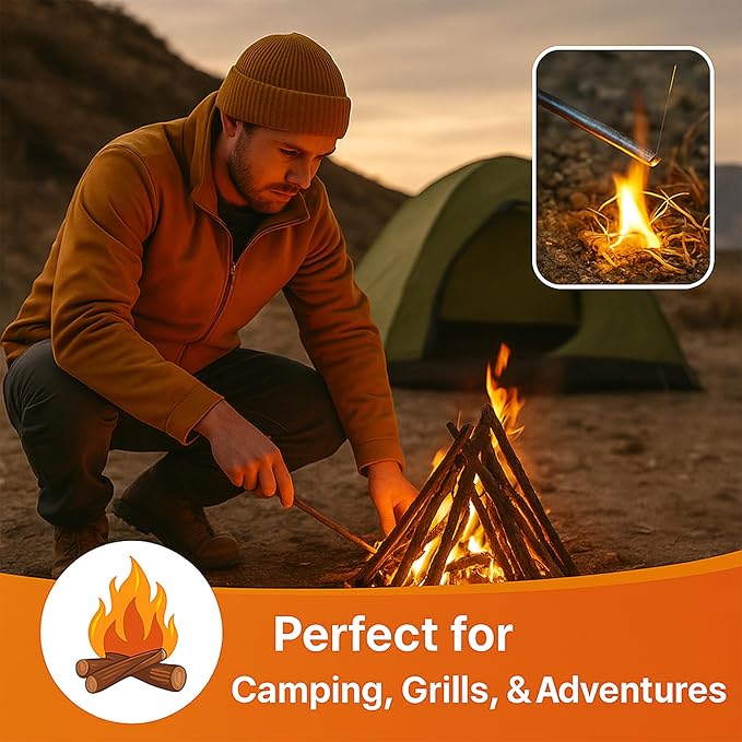 120 PCS Fire Starter – Natural Wax & Sawdust Wood Igniters for Grill, Fireplace, Camping Accessories, BBQ, and Cooking – All-Weather, 10 Min Burn