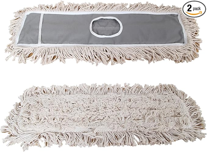 2 Pack of 24 Cotton Refills for Industrial Class Floor Dust mop Series Can be fit with Others