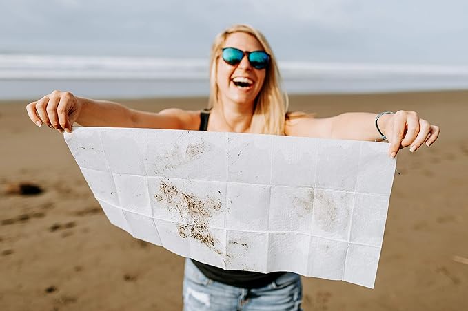 Shower Pouch XL (2' x 1') Bathing Body Wipes for Adults – Aloe-Infused Heatable & Reusable Bath Wipes for Camping, Travel, Outdoor – (20 Pack) Variety Scents