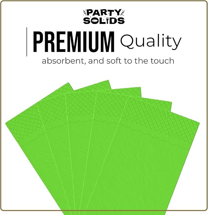 Lime Green Dinner Napkins Disposable 8" x 4" Folded - 40 Pcs 2 Ply Lime Green Napkins Disposable Paper Guest Towels for Bathrooms, Dinners, Everyday Parties & Party Supplies