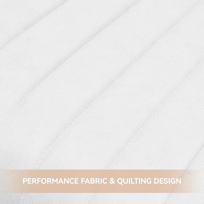 Mid Century Modern Dining Chairs Set of 4, Soft Cushion Upholstered Fabric Kitchen Chairs, White