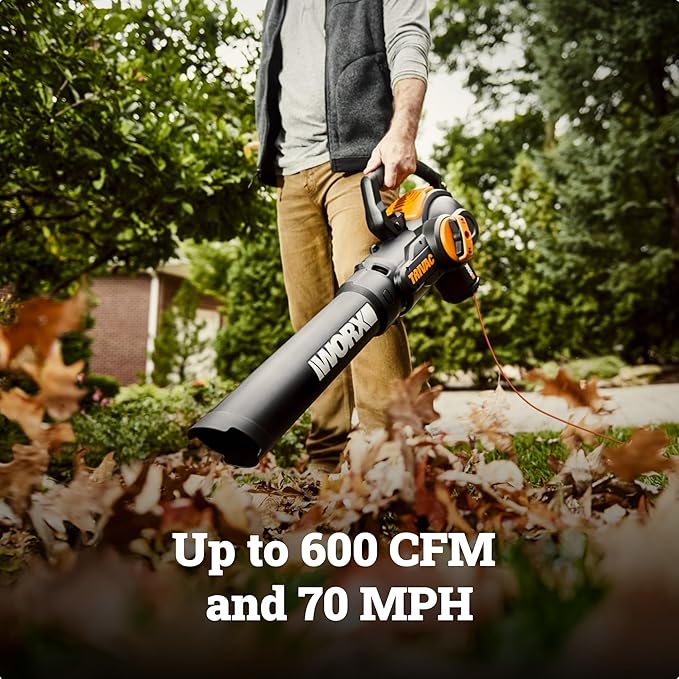 WORX WG512 12 Amp Trivac, 3 in 1 Electric Leaf Blower, Leaf Vacuum & Leaf Mulcher for Lawn Care