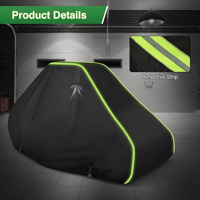 Zero Turn Mower Cover -Heavy-Duty 420D Cotton Lined Oxford Fabric Waterproof Lawn Tractor Covers, UV Resistant & Includes Storage Bag. All-Weather Outdoor Mower Cover Universal Fits Decks Up to 54"
