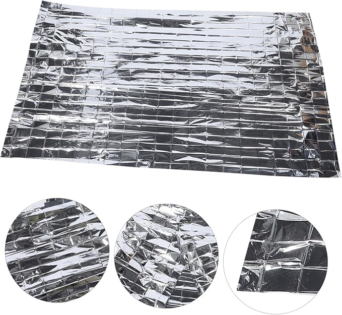 Mikinona 10Pcs Emergency Blanket Windproof Thermal Insulation Outdoor Warming Blanket for Camping Hiking and First Aid
