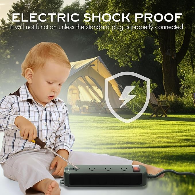 Outdoor Power Strip Weatherproof, 50 FT Extension Cord, Diivoo Waterproof Surge Protector with 4 Outlets, 1250W Shockproof Overload Protection, Flat Plug, Wall Mountable for Patio Christmas Lights