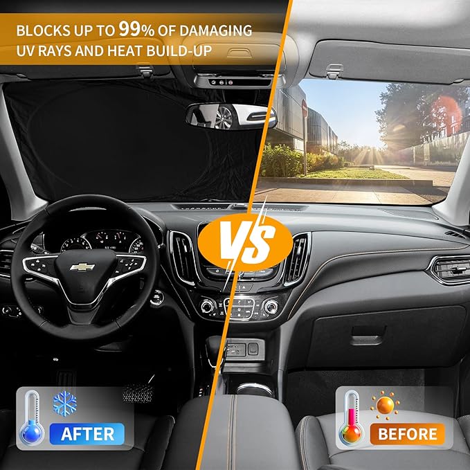for 2022 2023 Escape SUV Sun Shade Sunshade Windshield Cover, Thicken 2-Layer Foldable Front Window Sun Visor Protector for 2020-2026 Ford Escape Accessories, Custom Fit Escape Block UV Rays Relfector