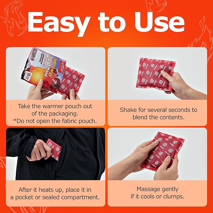Body & Hand Warmer, Long Lasting Heat, Non-Adhesive, Air-Activated Warmers for Outdoor Sports, Camping, Winter Commutes - Made in Korea